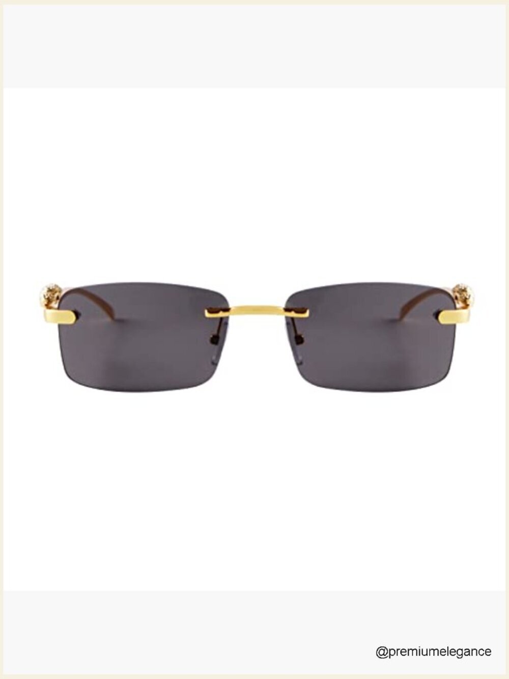 Retro Rimless Rectangle Sunglasses with UV Protection - Picture 4 of 7